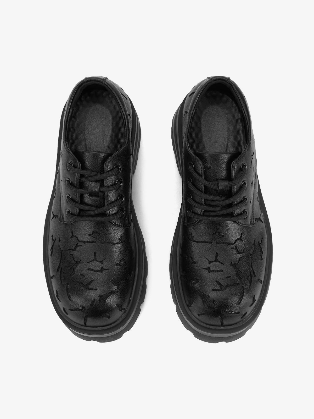 High Street Crackle Leather Shoes - 2182