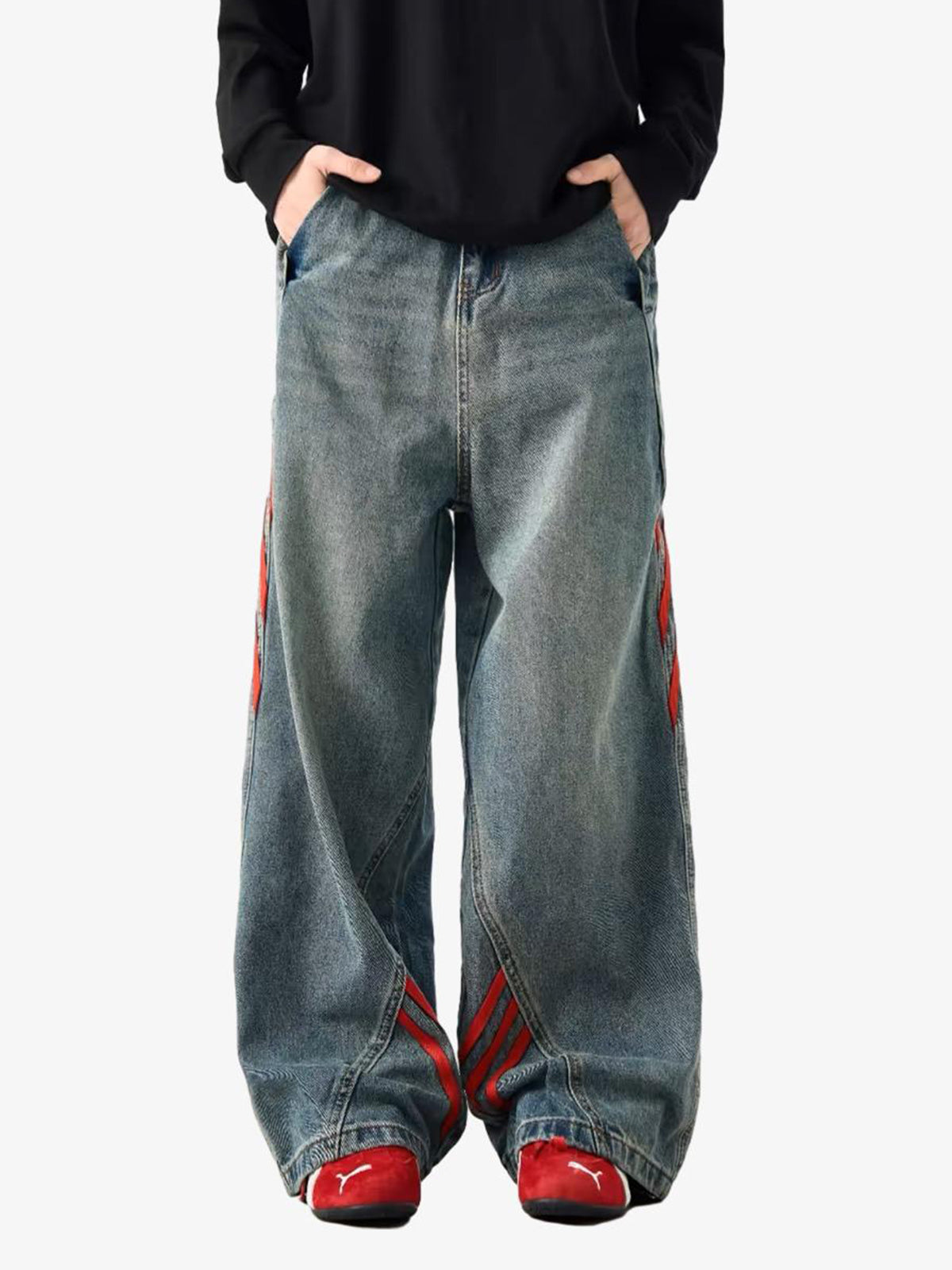 American Retro Contrast Washed Jeans