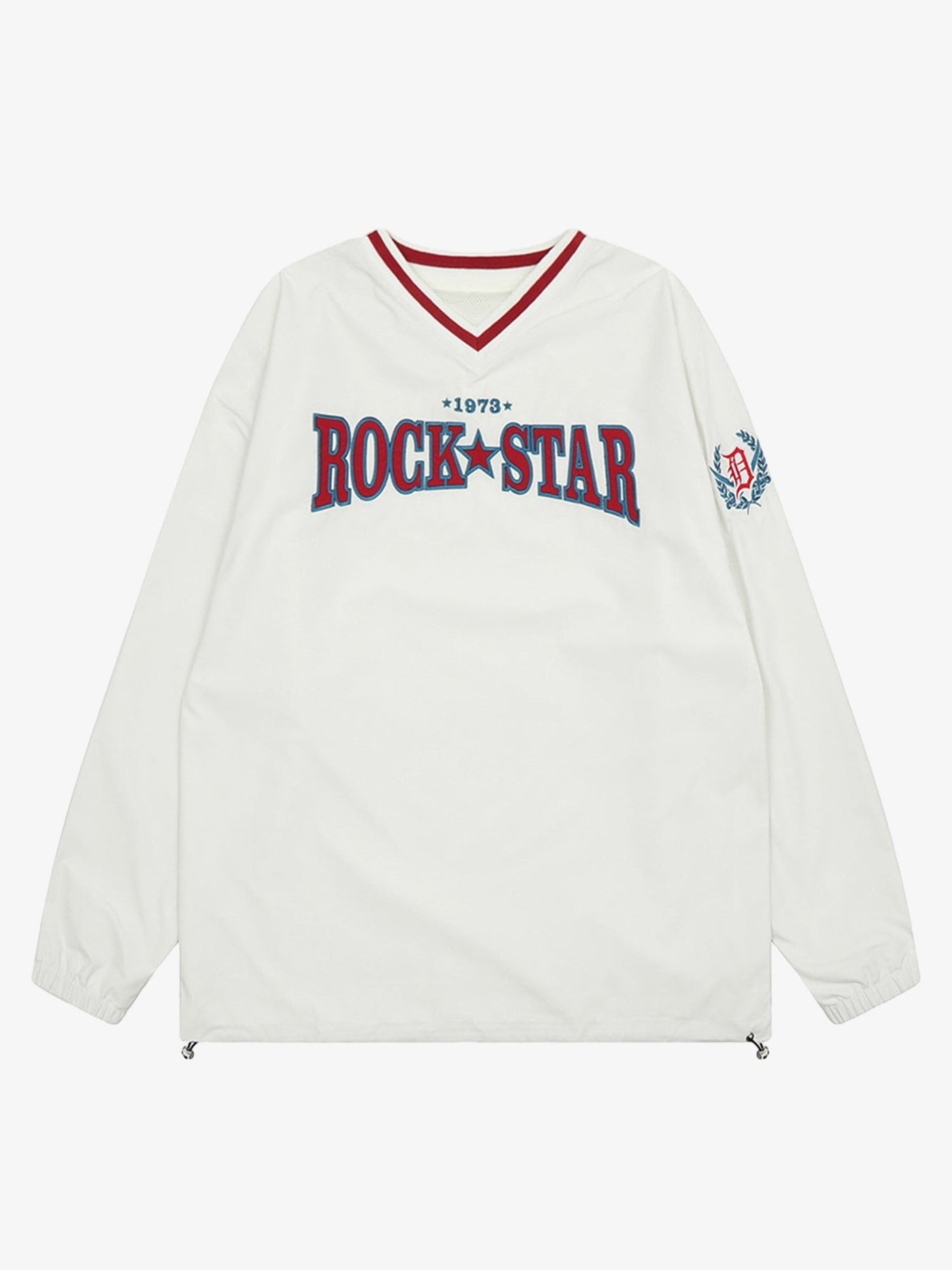 Retro Embroidered Monogrammed V-neck Sweatshirt - 2146