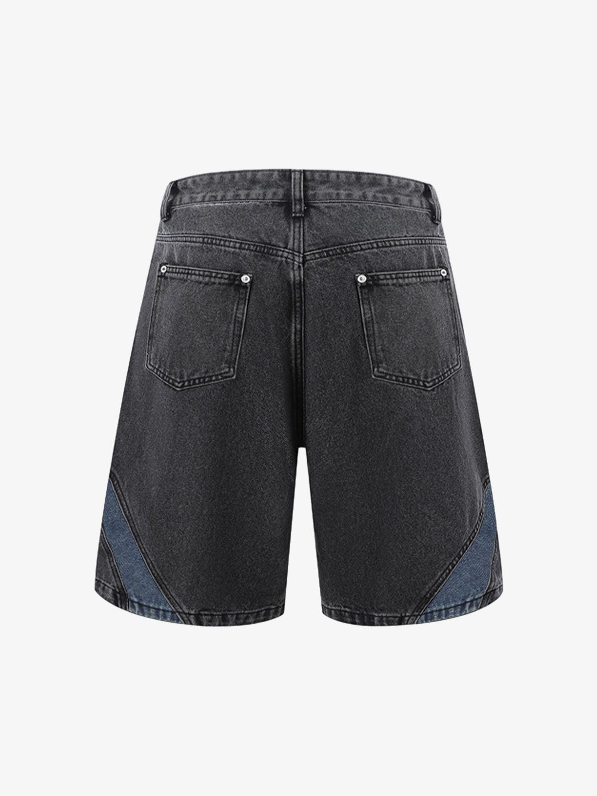Deconstructed Patchwork Short-Sleeve Cropped Denim Set
