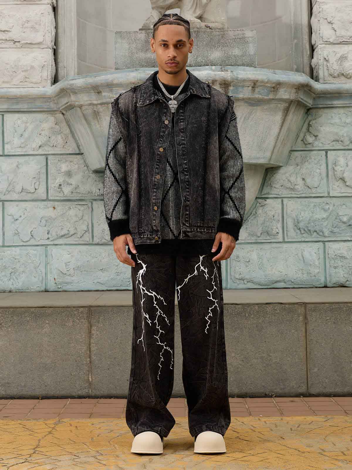 High Street Hip-hop Distressed Washed Jeans - 2185