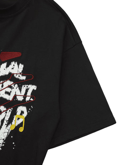 High Street Embroidered Letters Creative Printed T-shirt