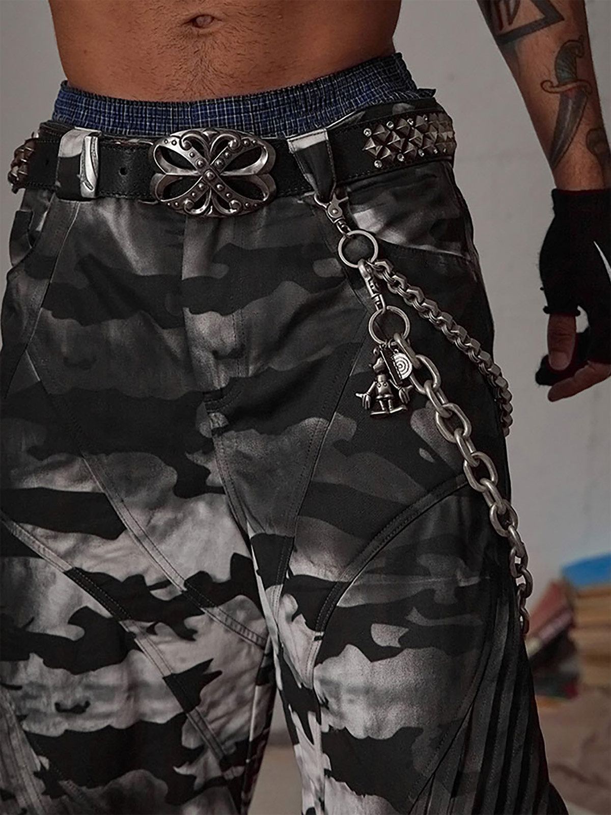 Retro Punk Rhinestone Belt - 2175